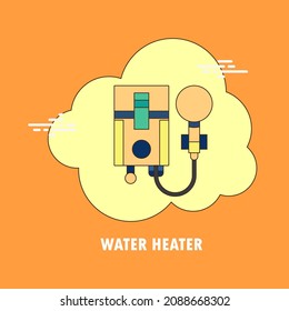 Water heater flat vector concept design