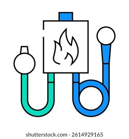 water heater gas service line icon vector. water heater gas service sign. isolated symbol illustration