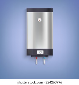 Water heater. Hot-water tank, chrome plated with a regulator and thermometer