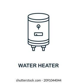 Water Heater icon. Line element from bathroom collection. Linear Water Heater icon sign for web design, infographics and more.