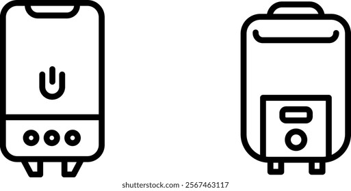 "Water Heater Icon Representing Home Comfort, Heating Technology, and Efficient Hot Water Supply in Simple Design"