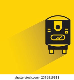 water heater icon with shadow on yellow background