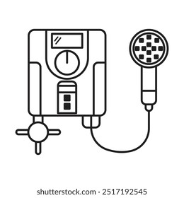 Vector del icono del calentador de agua sobre fondo blanco
