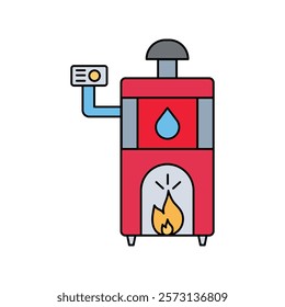 water heater icon with white background vector stock illustration