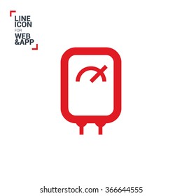 Water Heater isolated minimal single flat linear icon for application and info-graphic. Boiler line vector icon for websites and mobile minimalistic flat design.