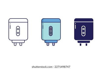 Water Heater line and solid illustration icon