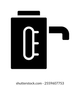 Water Heater Silhouette Icon. Concept of Home Appliance and Water Heating.