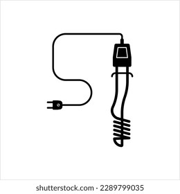 Water Heating Coil Icon, Electric Water Heating Coil, Coil Immersion Vector Art Illustration