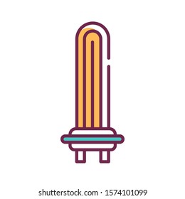 Water heating color line icon on white background. A heating element. Pictogram for web page, mobile app, promo. UI UX GUI design element. Editable stroke.