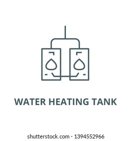 Water heating tank vector line icon, linear concept, outline sign, symbol