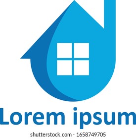 Water Home Logo Vector Design