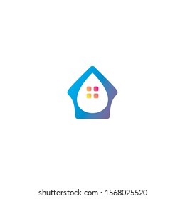 Water home unique logo design. vector