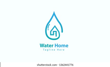 Water Home Vector Logo Symbol - Vector