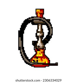 water hookah shisha game pixel art retro vector. bit water hookah shisha. old vintage illustration