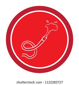 
water hose doodle icon badge