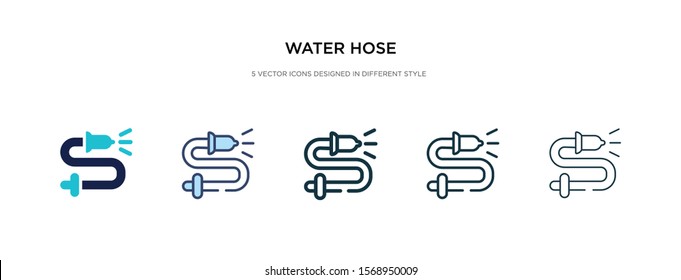 water hose icon in different style vector illustration. two colored and black water hose vector icons designed in filled, outline, line and stroke style can be used for web, mobile, ui