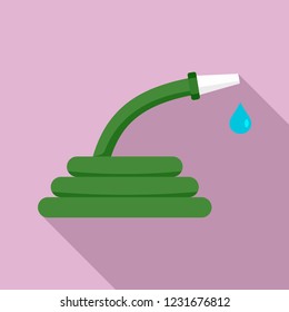 Water hose icon. Flat illustration of water hose vector icon for web design