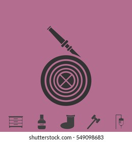 Water hose icon flat. Simple vector grey pictogram and bonus symbol
