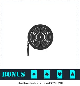 Water hose icon flat. Simple vector symbol and bonus icon