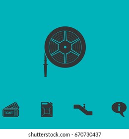 Water hose icon flat. Simple vector symbol and bonus icon