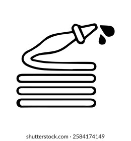 Water Hose Icon.  Plant Watering Hose. Gardening Equipment. Watering equipment.