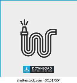 water hose icon. simple outline water hose vector icon. on white background.