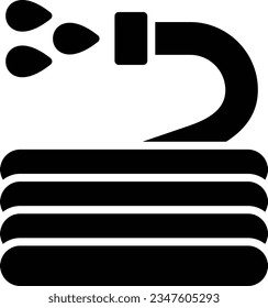 Water Hose Vector Icon Glyph Style