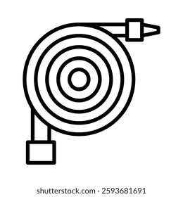 Water hose Vector Line Icon Design