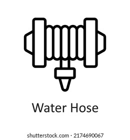 Water Hose vector outline Icon Design illustration on White background. EPS 10 File