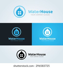 Water House Vector Logo Symbol