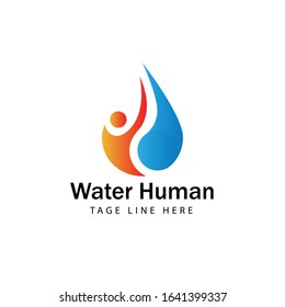 water human modern logo template