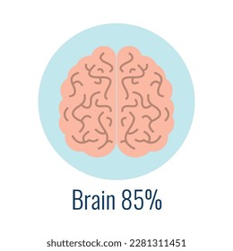 Water in human organ brain flat icon vector illustration