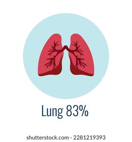 Water in human organ lungs flat icon vector illustration