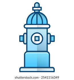 water hydrant icon, blue gradient vector illustration