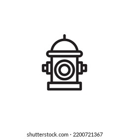 Water hydrant icon. fire extinguisher. Illustration of black lines on a white background for graphic design, web.