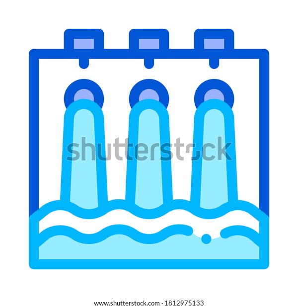 Water\
Hydraulic Engineering Station Vector Icon Sign Thin Line. Water\
Treatment Factory Building And Equipment Linear Pictogram.\
Ecosystem Plumbing Industry Contour\
Illustration