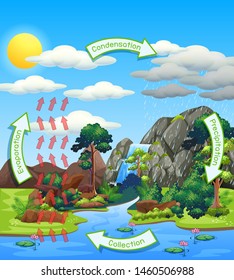 Water hydrological cycle on Earth