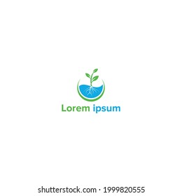water hydroponic agriculture logo design