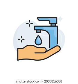 Water hygiene vector filled outline icon style illustration. EPS 10 file