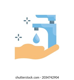 Ilustración del estilo de icono plano vectorial de la higiene del agua. archivo EPS 10