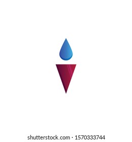 water ice cream logo vector concept with awesome gradients style