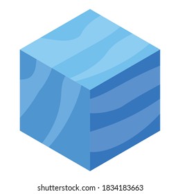 Water ice cube icon. Isometric of water ice cube vector icon for web design isolated on white background