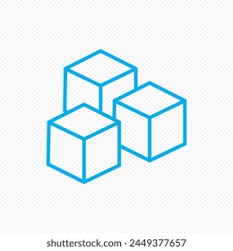 Water ice cube icon vector on transparent background