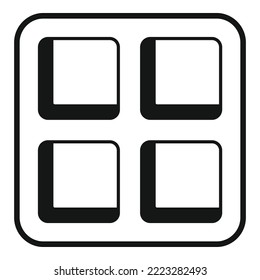 Water ice cube tray icon simple vector. Kitchen container. Melt form