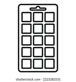 Water ice cube tray icon outline vector. Kitchen container. Melt form