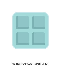 Water ice cube tray icon flat vector. Kitchen container. Melt form isolated