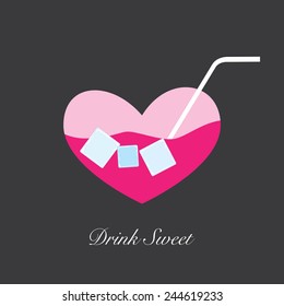 water and ice in heart vector illustration eps10