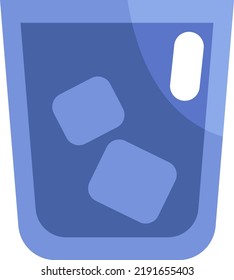 Wasser mit Eis, Illustration, Vektorgrafik auf weißem Hintergrund.