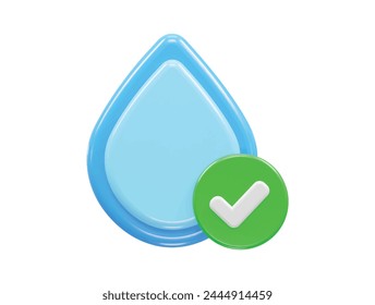 Water icon 3d illustration rendering