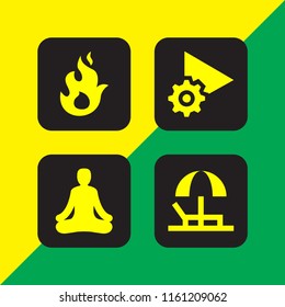 water icon. 4 water set with setup, hammock, heat and calm vector icons for web and mobile app